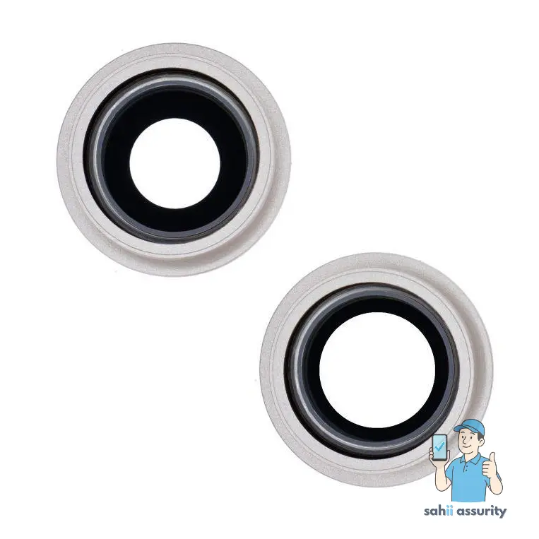 Camera Lens Glass with Frame for Apple iPhone 13 White thumbnail